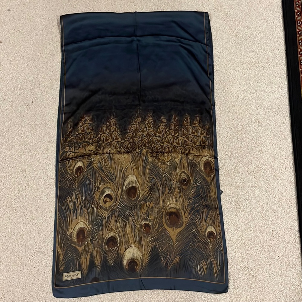 Rectangle hijab scarf peacock feathers new